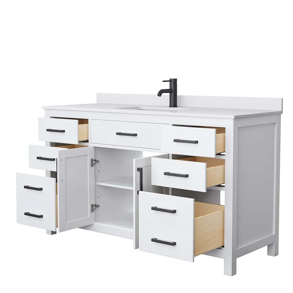 Beckett 60 Inch Single Bathroom Vanity in White