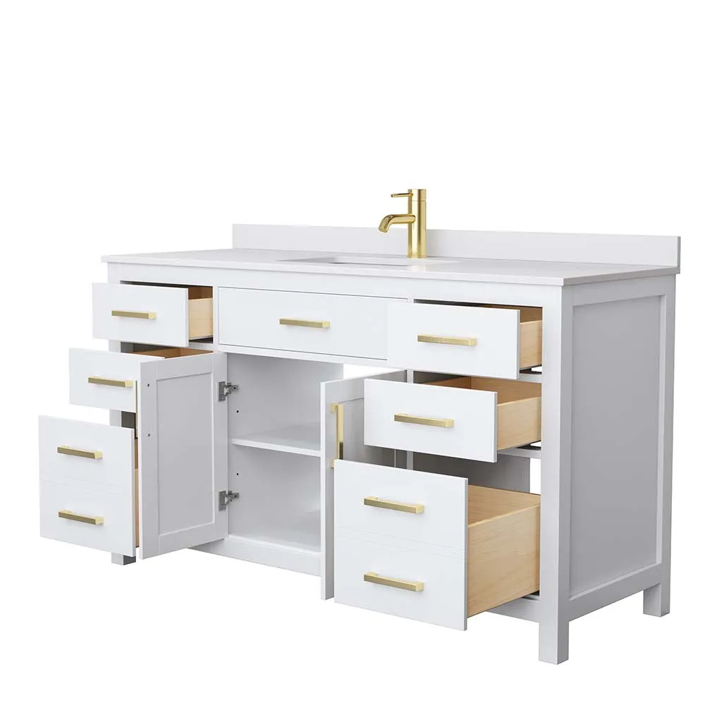Beckett 60 Inch Single Bathroom Vanity in White