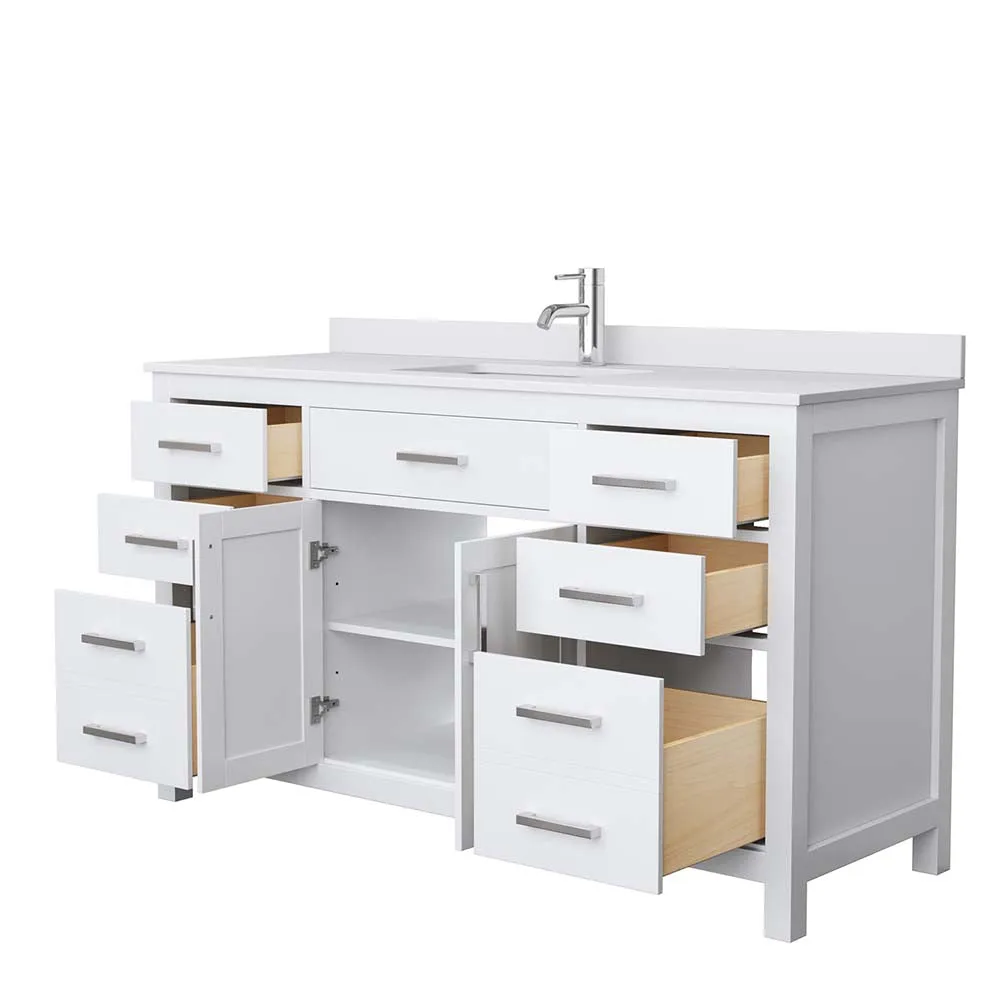 Beckett 60 Inch Single Bathroom Vanity in White