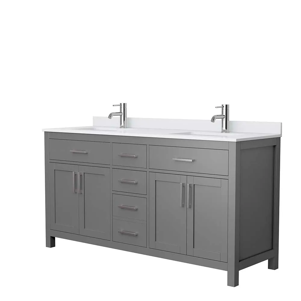 Beckett 66 Inch Double Bathroom Vanity in Dark Gray
