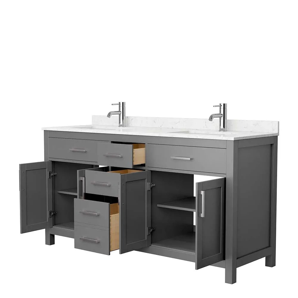 Beckett 66 Inch Double Bathroom Vanity in Dark Gray