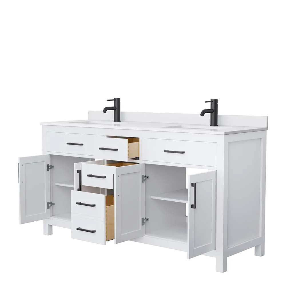 Beckett 66 Inch Double Bathroom Vanity in White