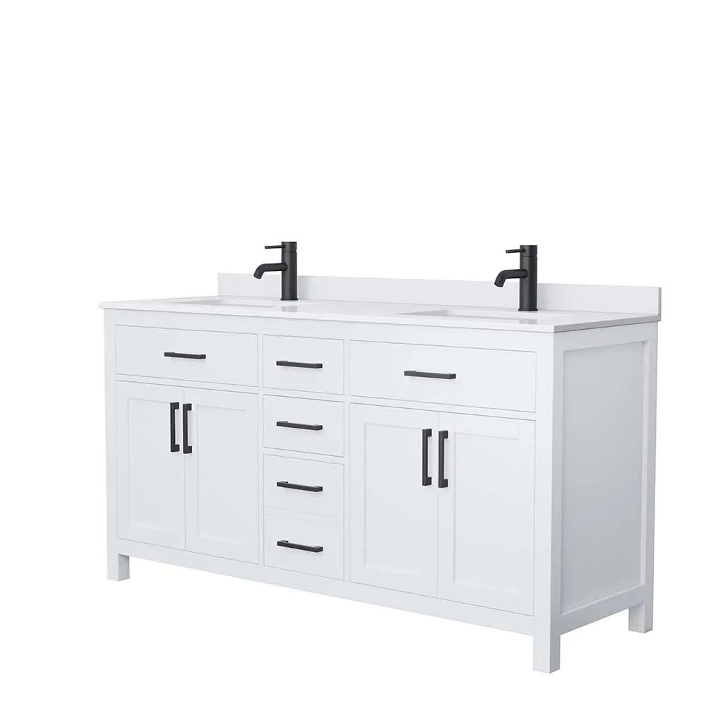 Beckett 66 Inch Double Bathroom Vanity in White