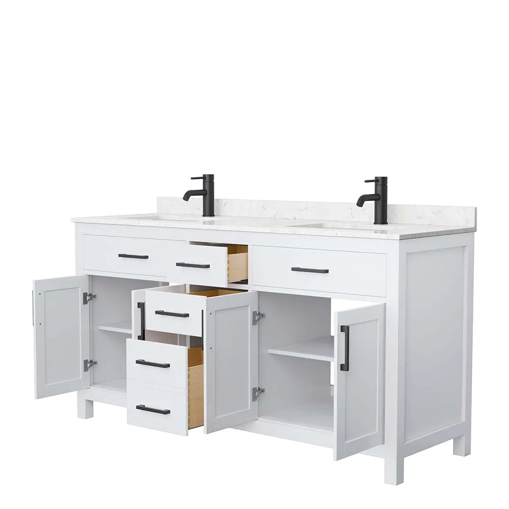 Beckett 66 Inch Double Bathroom Vanity in White