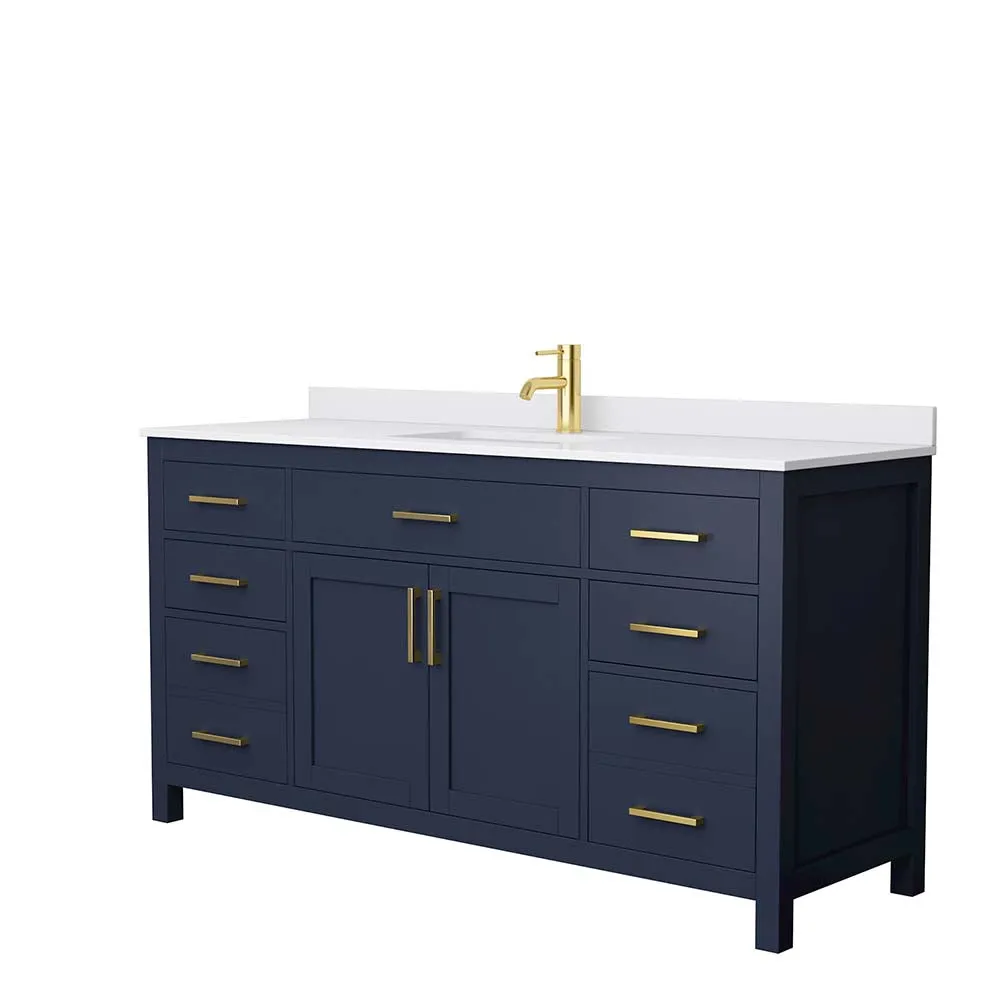 Beckett 66 Inch Single Bathroom Vanity in Dark Blue
