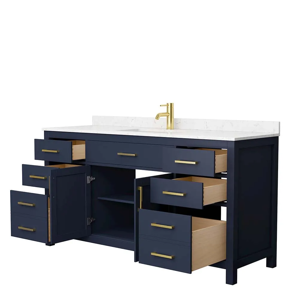 Beckett 66 Inch Single Bathroom Vanity in Dark Blue