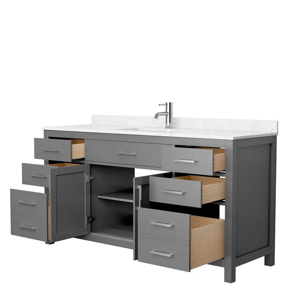 Beckett 66 Inch Single Bathroom Vanity in Dark Gray