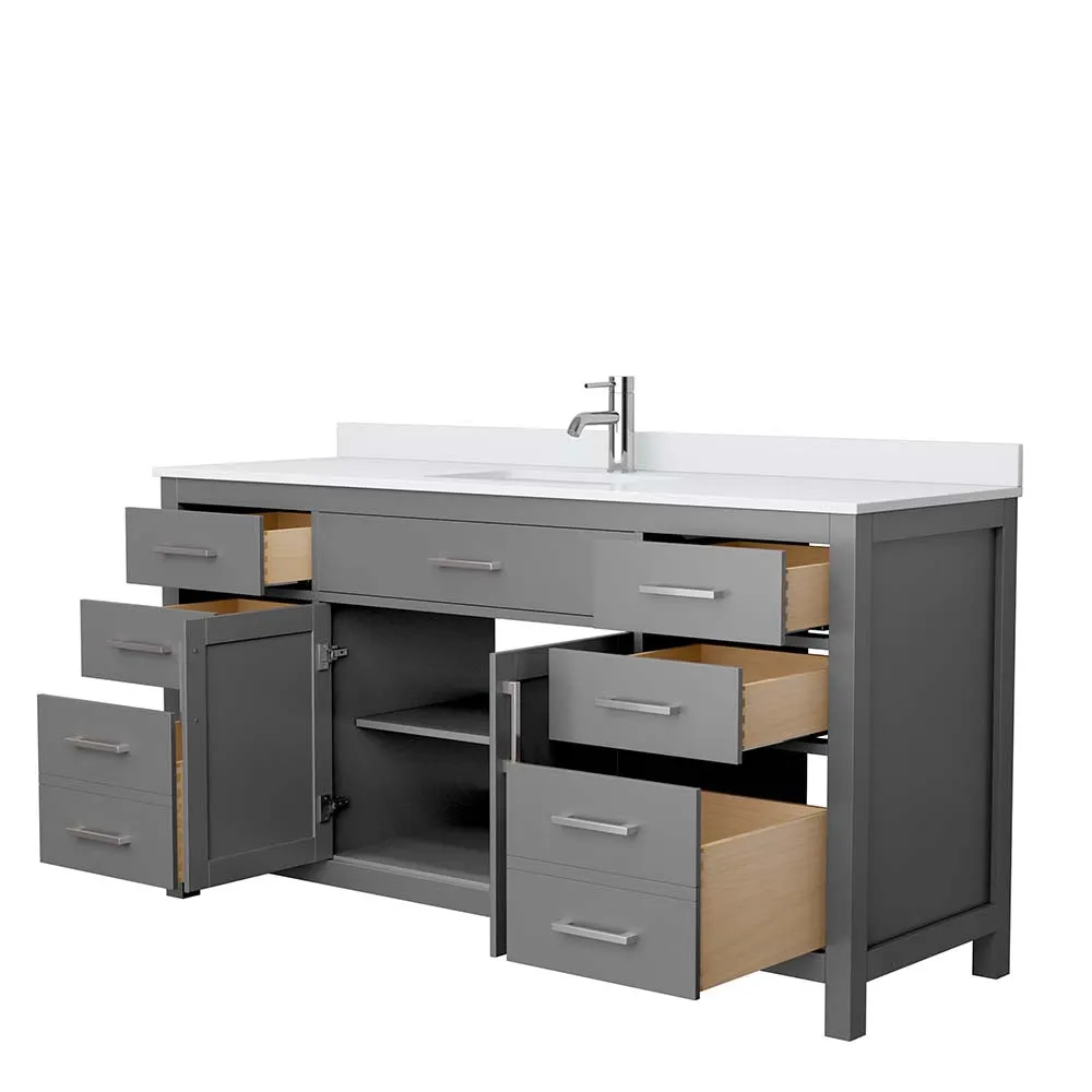 Beckett 66 Inch Single Bathroom Vanity in Dark Gray