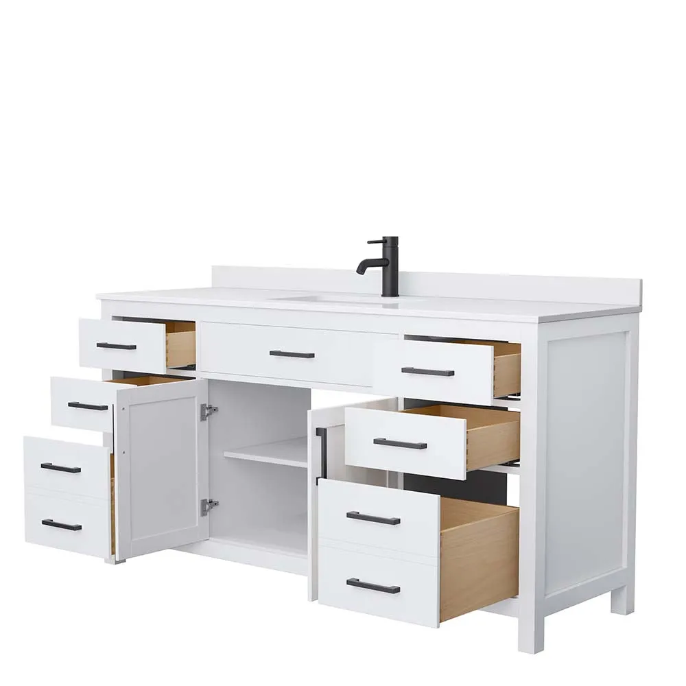 Beckett 66 Inch Single Bathroom Vanity in White