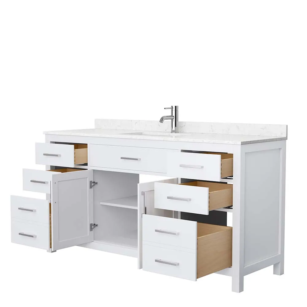 Beckett 66 Inch Single Bathroom Vanity in White