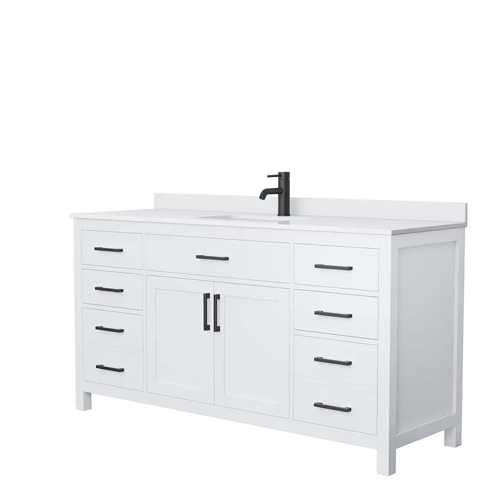 Beckett 66 Inch Single Bathroom Vanity in White