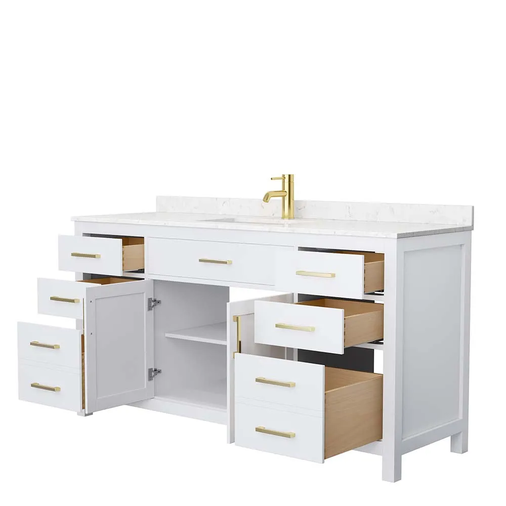 Beckett 66 Inch Single Bathroom Vanity in White