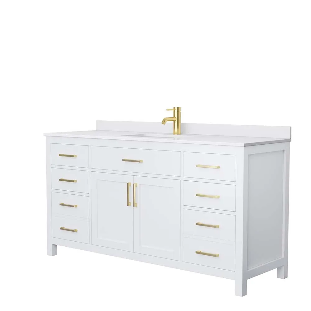Beckett 66 Inch Single Bathroom Vanity in White