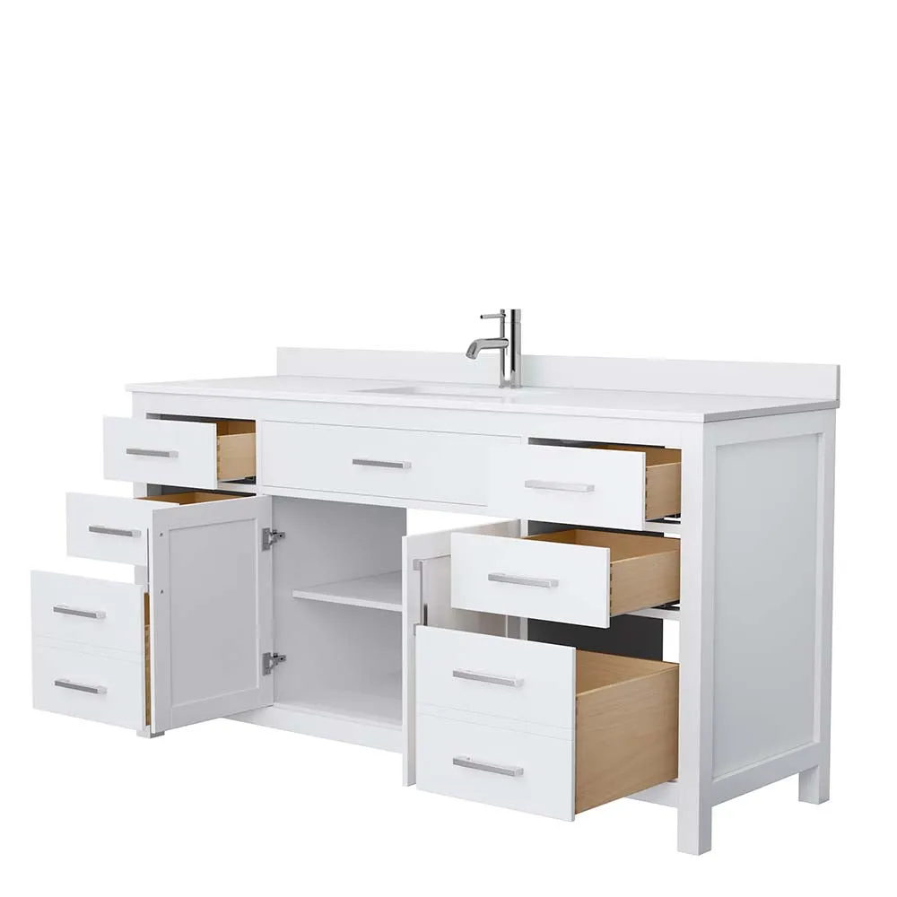 Beckett 66 Inch Single Bathroom Vanity in White