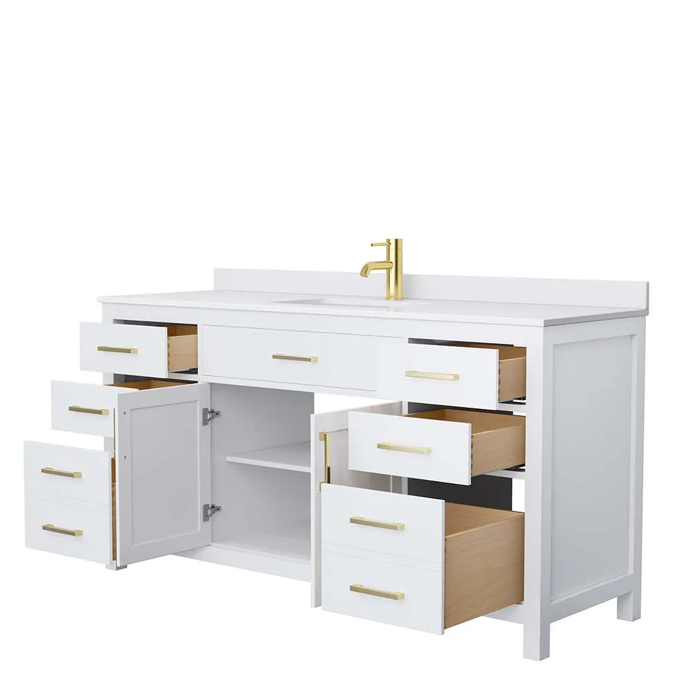 Beckett 66 Inch Single Bathroom Vanity in White