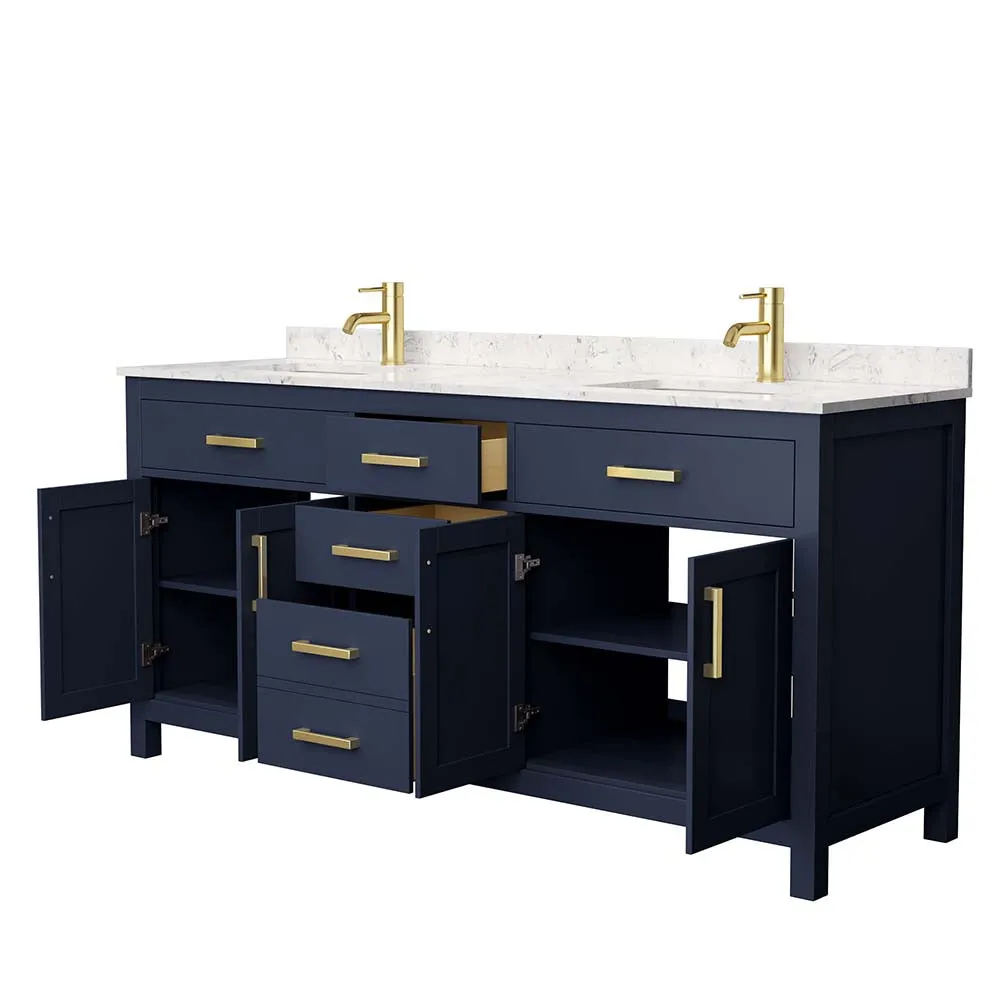 Beckett 72 Inch Double Bathroom Vanity in Dark Blue