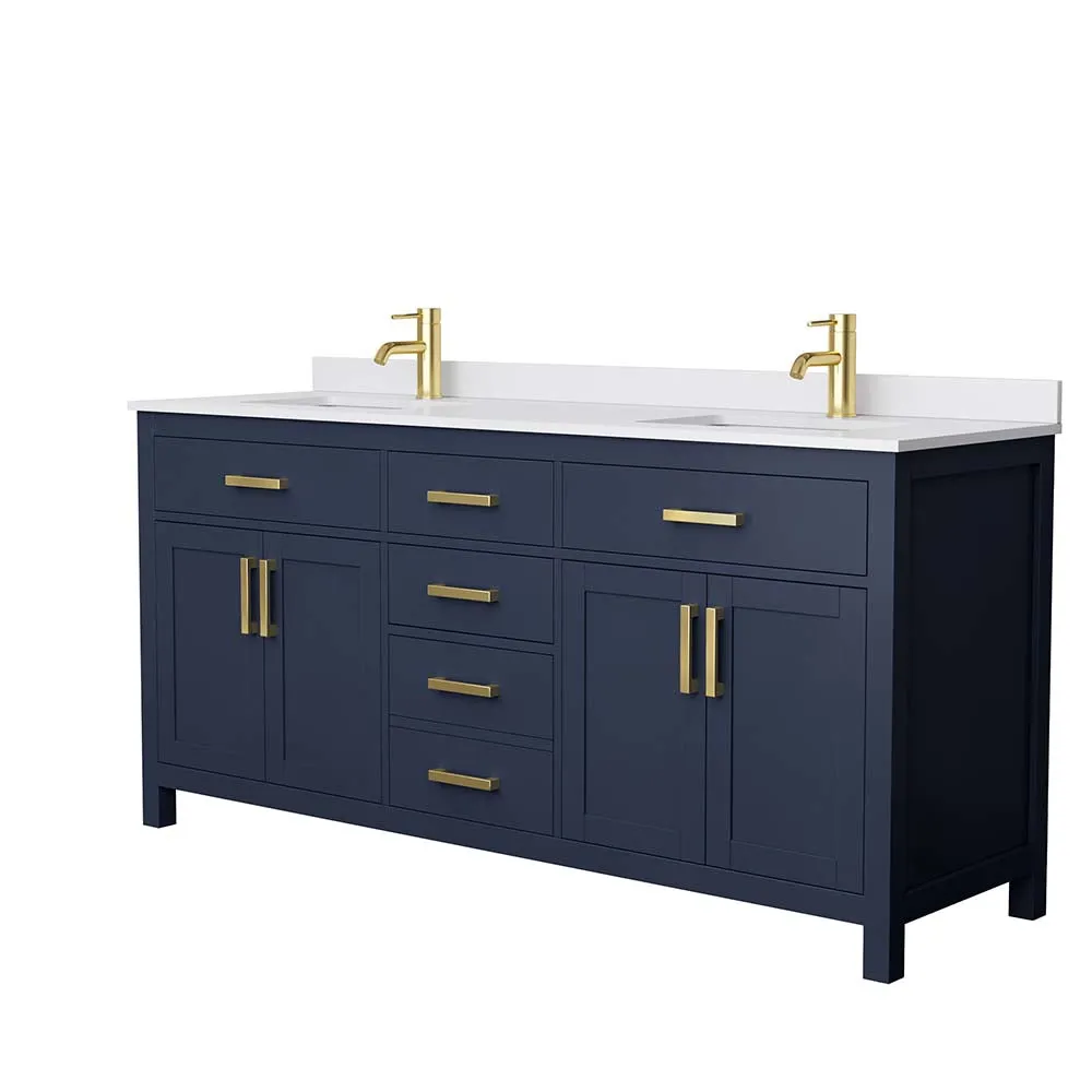 Beckett 72 Inch Double Bathroom Vanity in Dark Blue