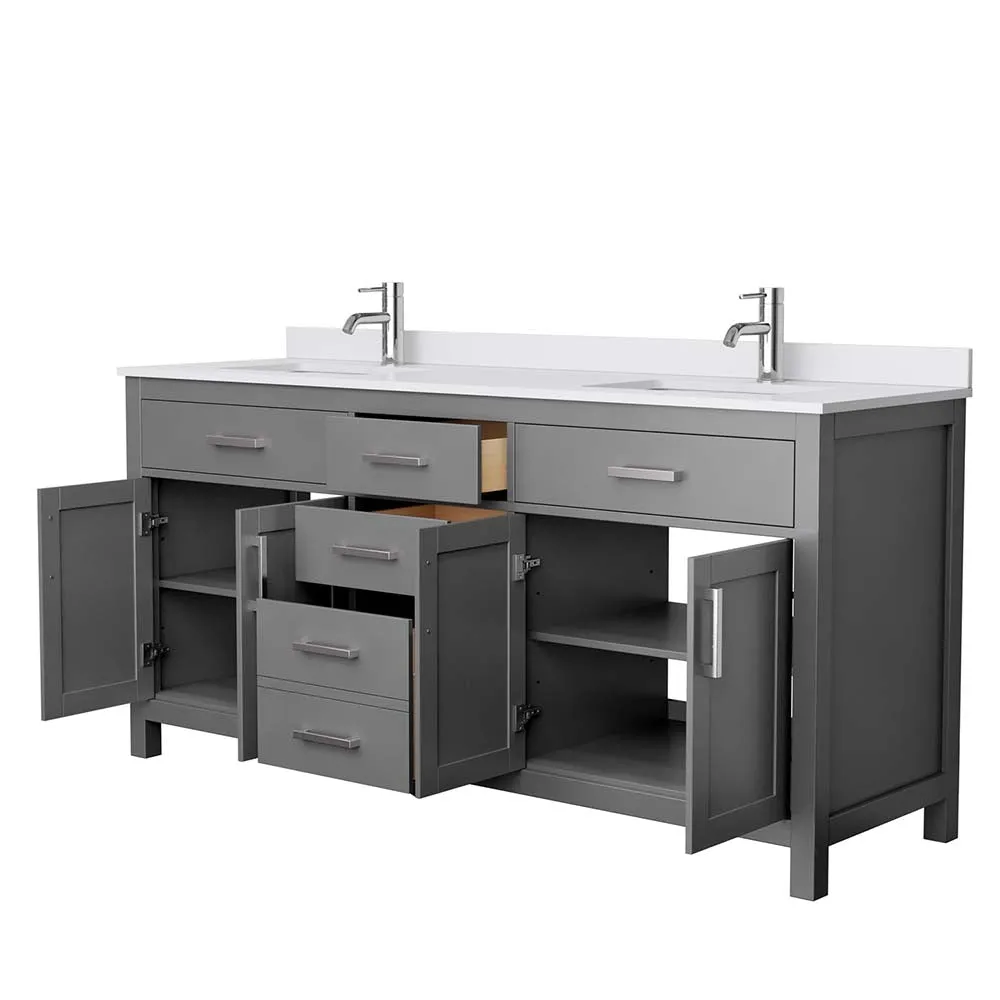Beckett 72 Inch Double Bathroom Vanity in Dark Gray