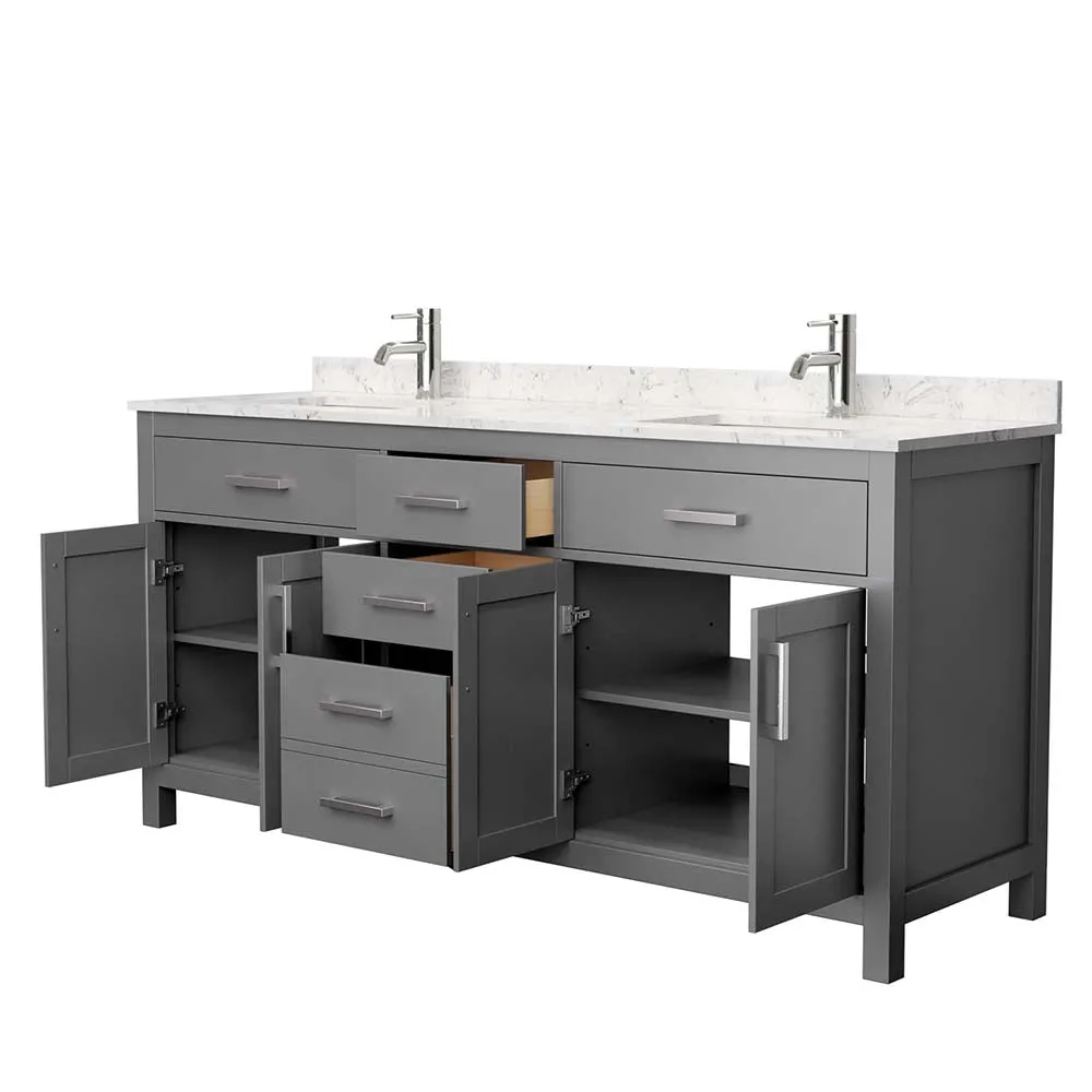 Beckett 72 Inch Double Bathroom Vanity in Dark Gray