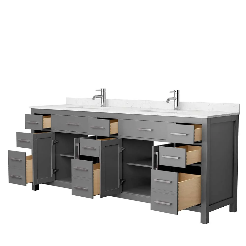 Beckett 84 Inch Double Bathroom Vanity in Dark Gray