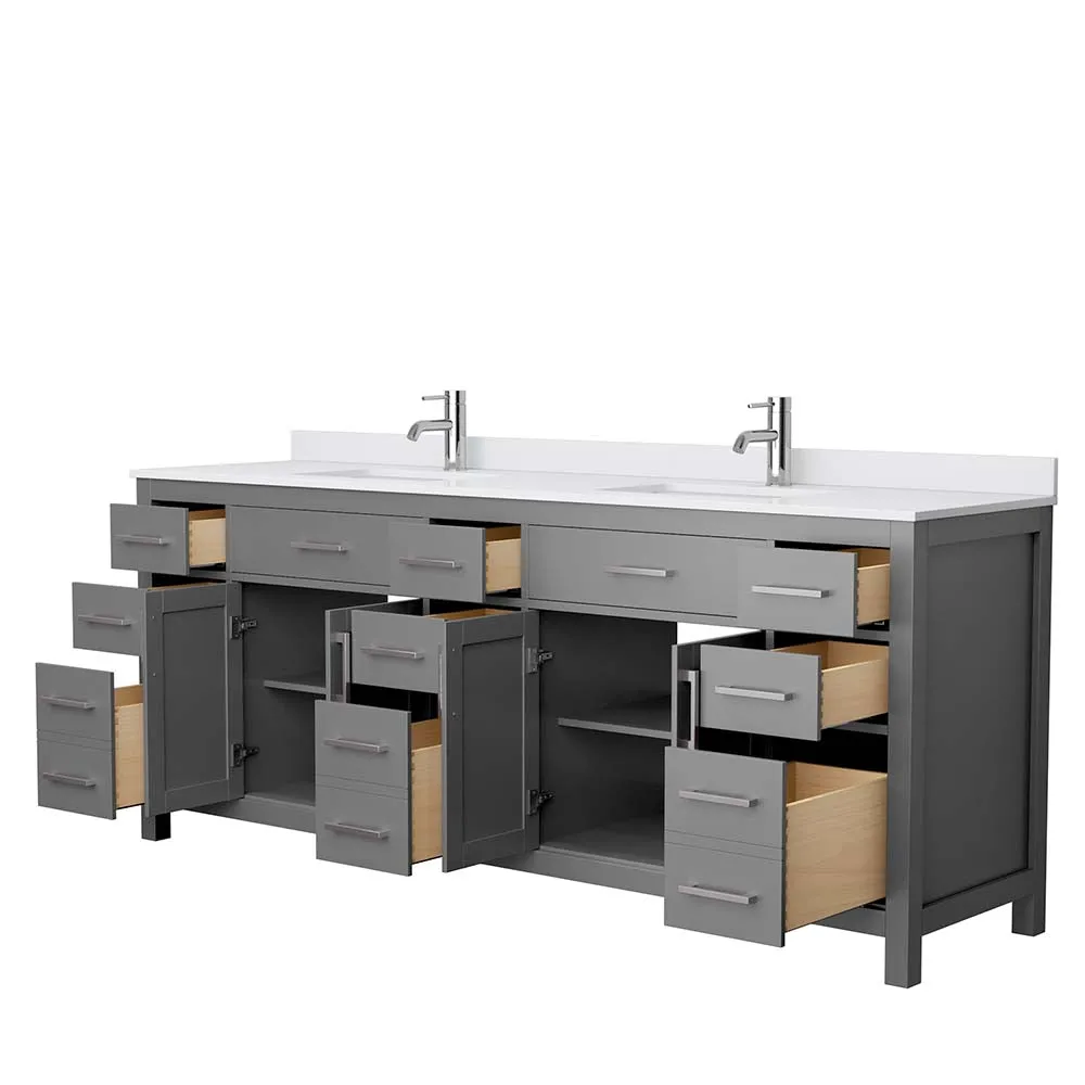 Beckett 84 Inch Double Bathroom Vanity in Dark Gray