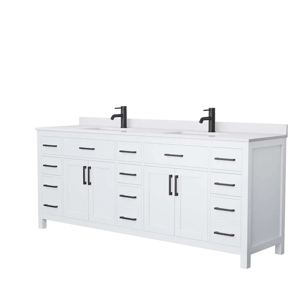 Beckett 84 Inch Double Bathroom Vanity in White