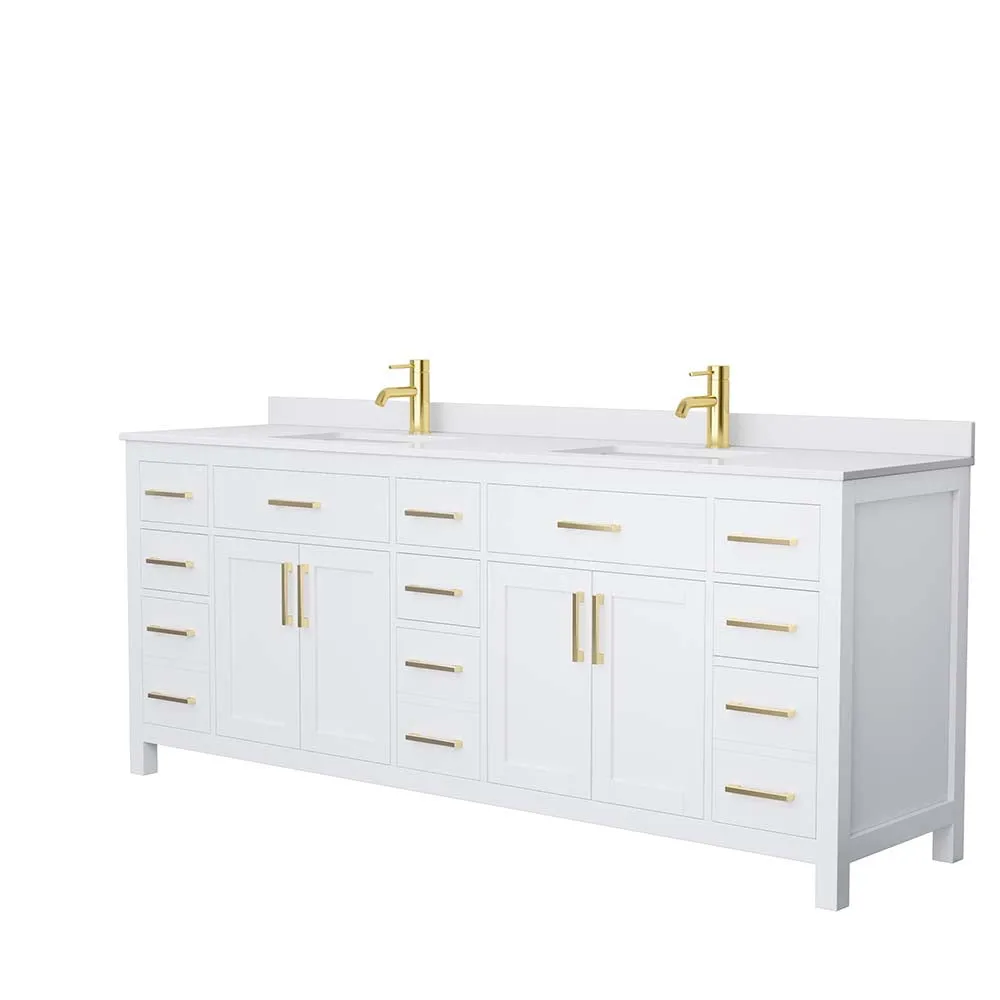 Beckett 84 Inch Double Bathroom Vanity in White