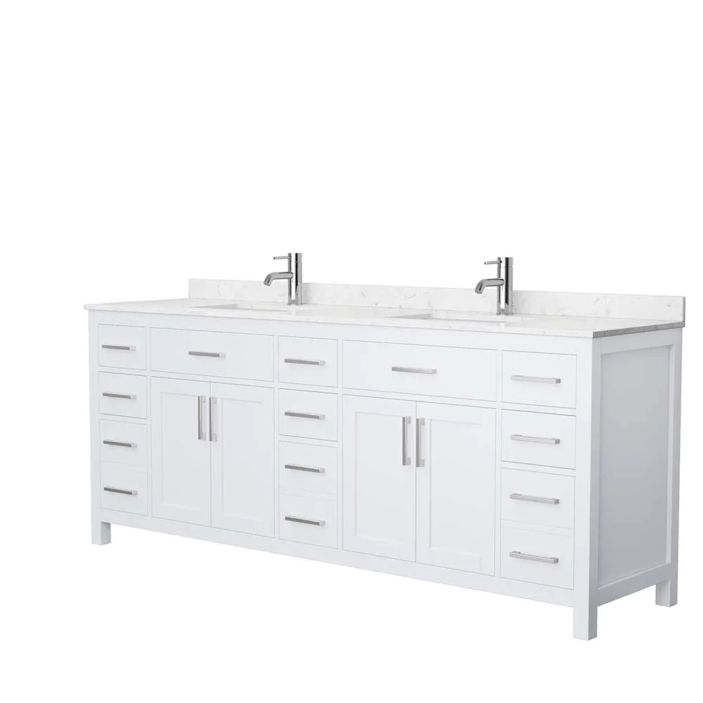 Beckett 84 Inch Double Bathroom Vanity in White