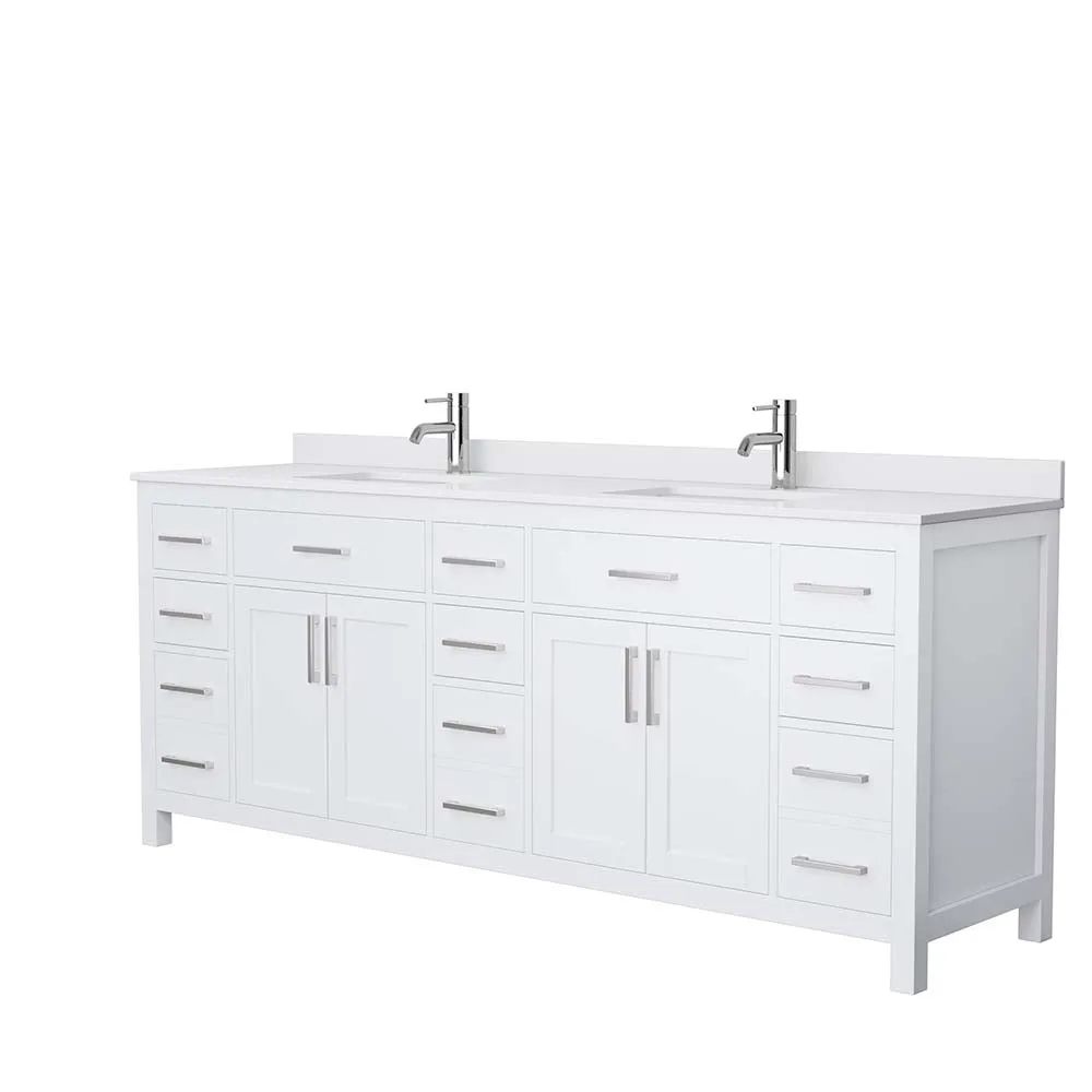 Beckett 84 Inch Double Bathroom Vanity in White