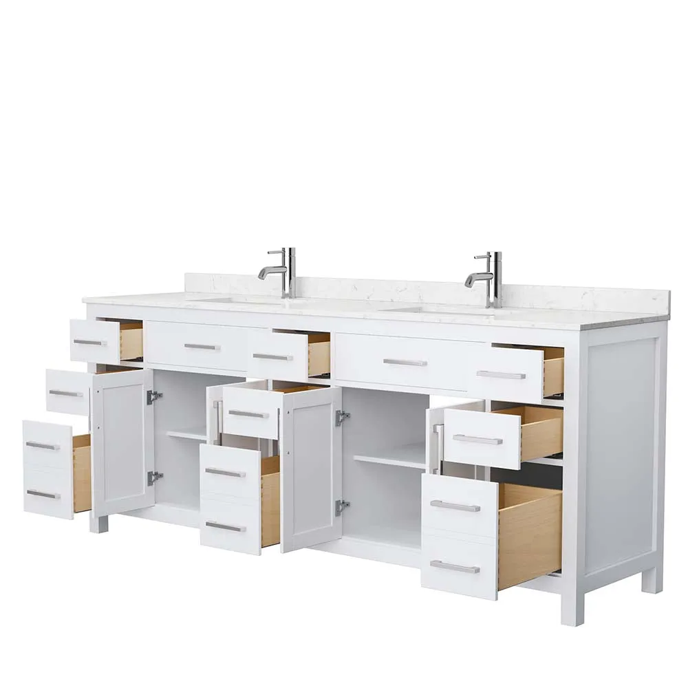 Beckett 84 Inch Double Bathroom Vanity in White