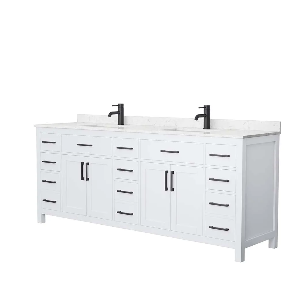 Beckett 84 Inch Double Bathroom Vanity in White