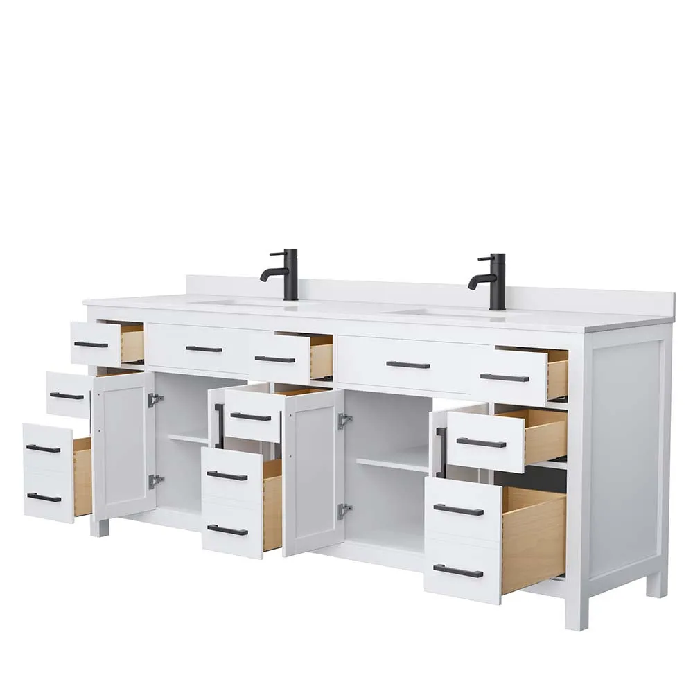Beckett 84 Inch Double Bathroom Vanity in White