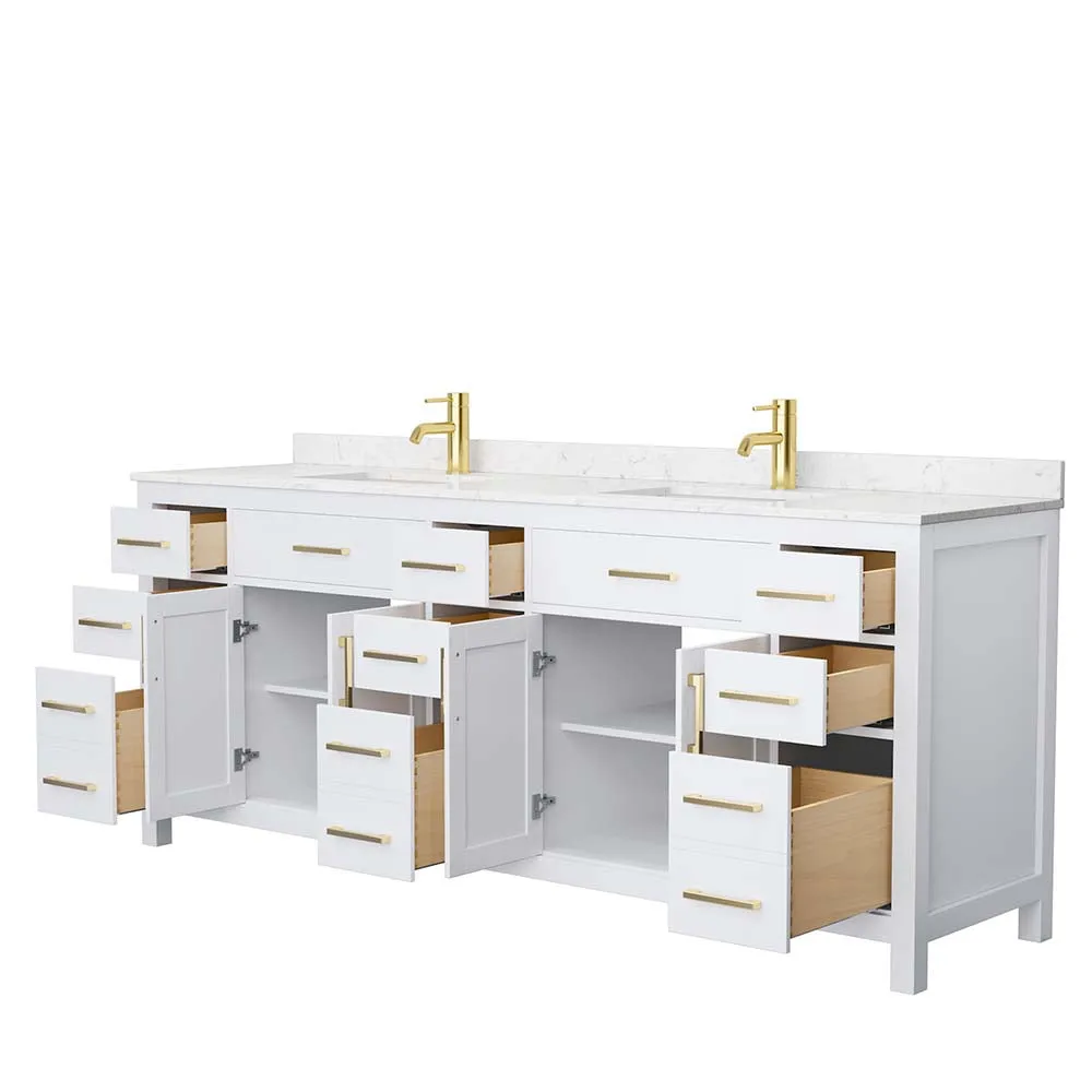 Beckett 84 Inch Double Bathroom Vanity in White