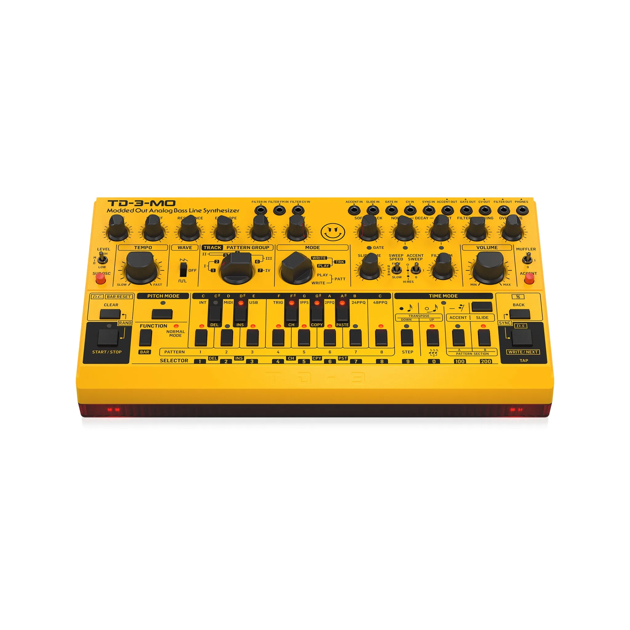 Behringer TD-3-MO-AM Analog Bass Line Synthesizer - Yellow, EU Plug