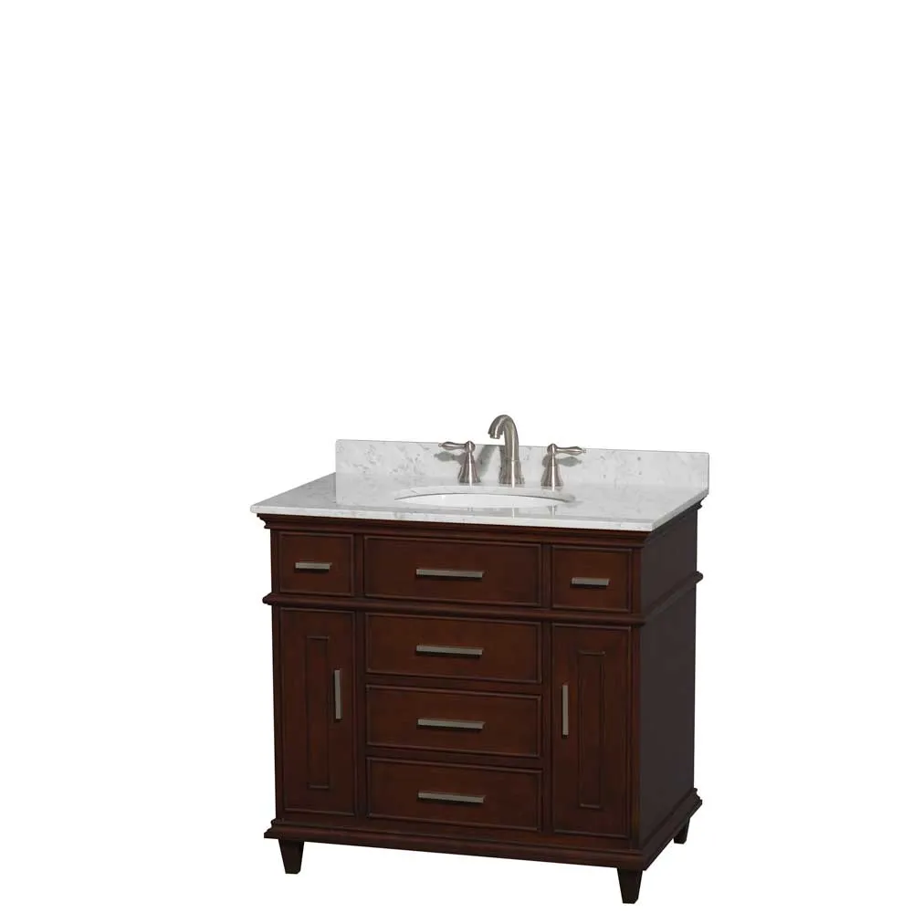 Berkeley 36 Inch Single Bathroom Vanity in Dark Chestnut