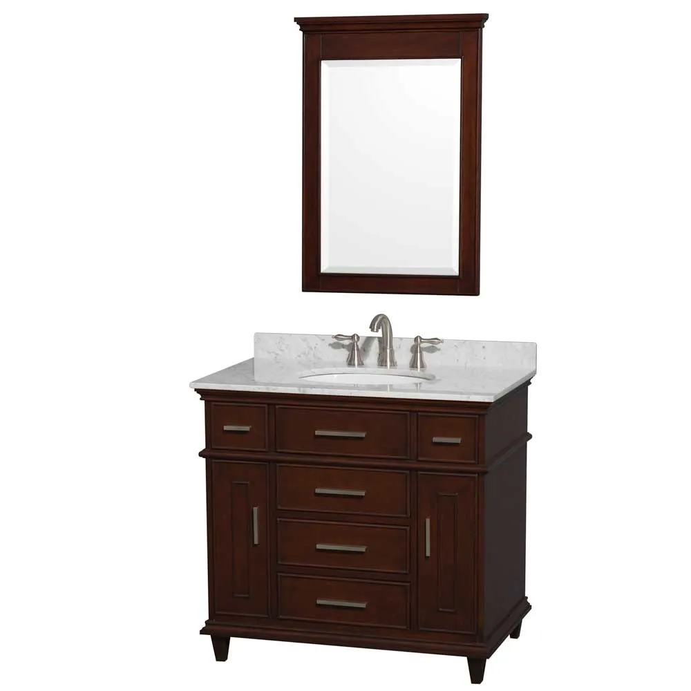 Berkeley 36 Inch Single Bathroom Vanity in Dark Chestnut