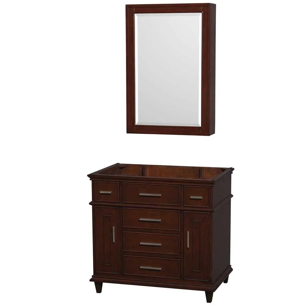 Berkeley 36 Inch Single Bathroom Vanity in Dark Chestnut