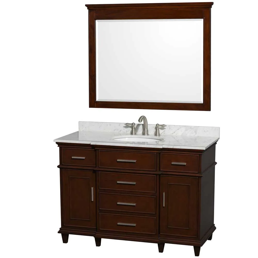 Berkeley 48 Inch Single Bathroom Vanity in Dark Chestnut