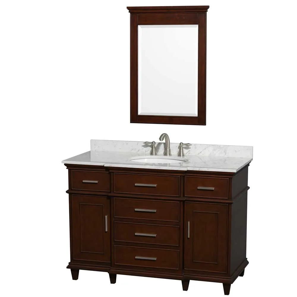 Berkeley 48 Inch Single Bathroom Vanity in Dark Chestnut