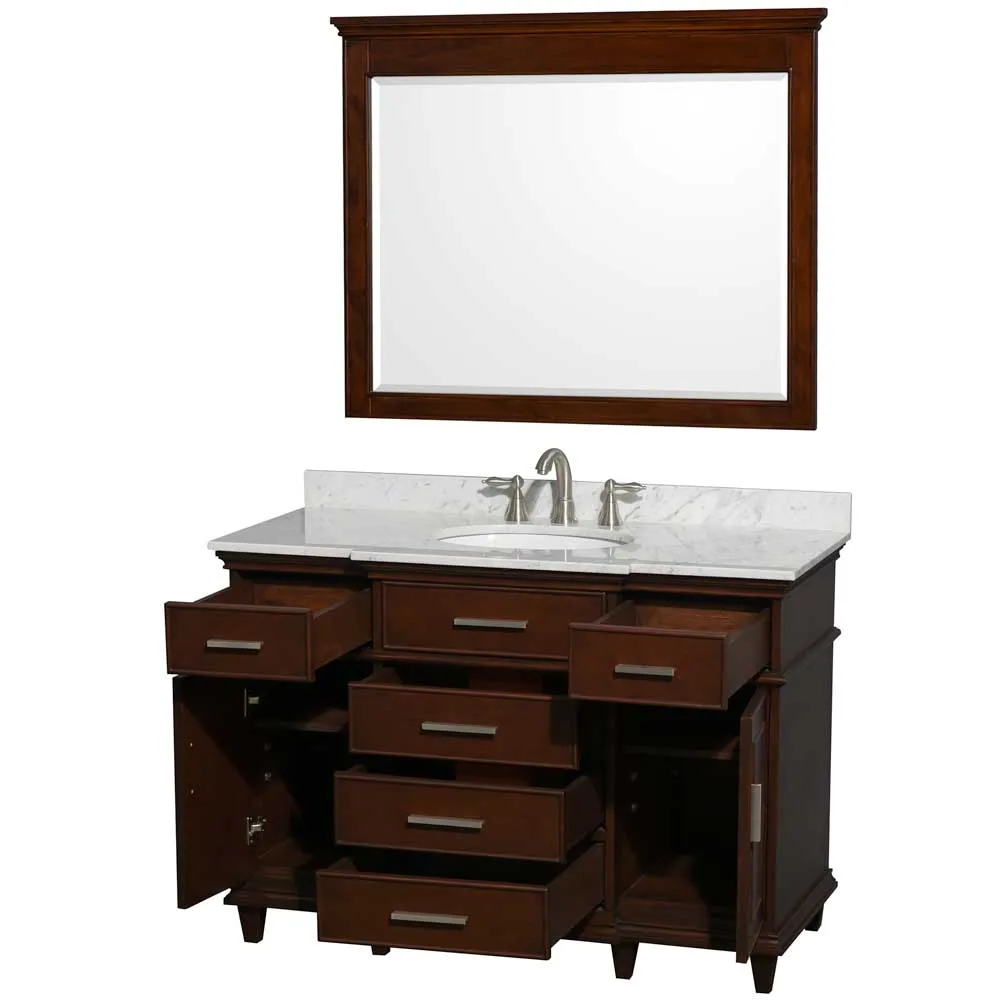 Berkeley 48 Inch Single Bathroom Vanity in Dark Chestnut