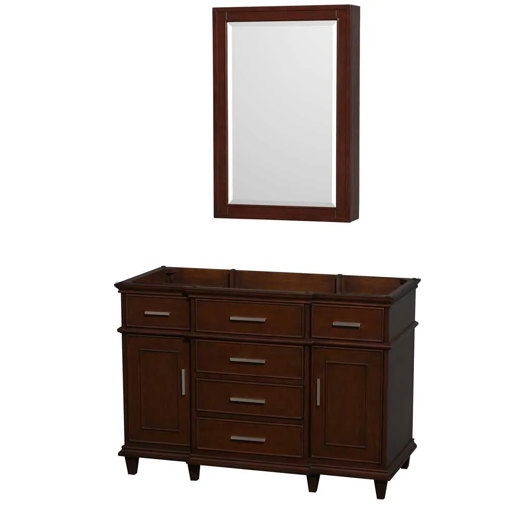 Berkeley 48 Inch Single Bathroom Vanity in Dark Chestnut