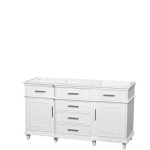 Berkeley 60 Inch Double Bathroom Vanity in White