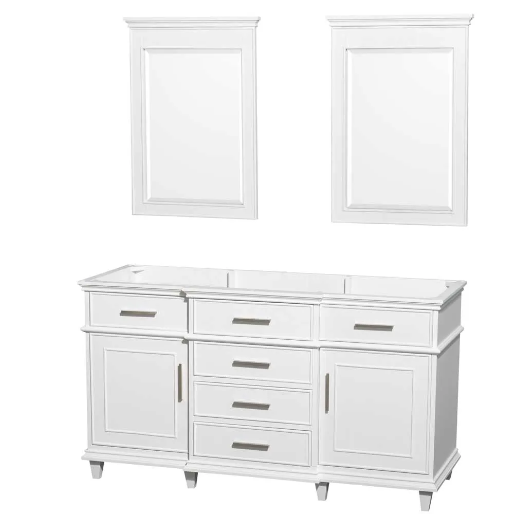 Berkeley 60 Inch Double Bathroom Vanity in White