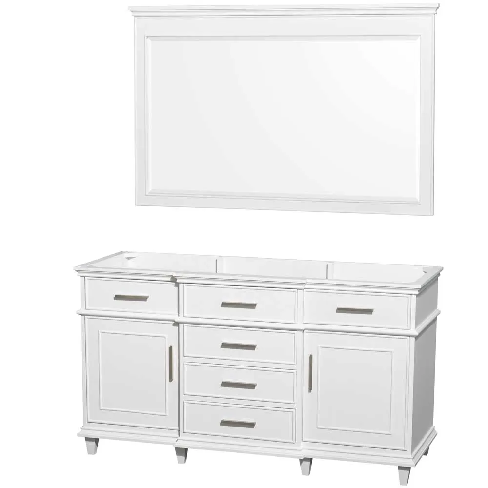 Berkeley 60 Inch Double Bathroom Vanity in White