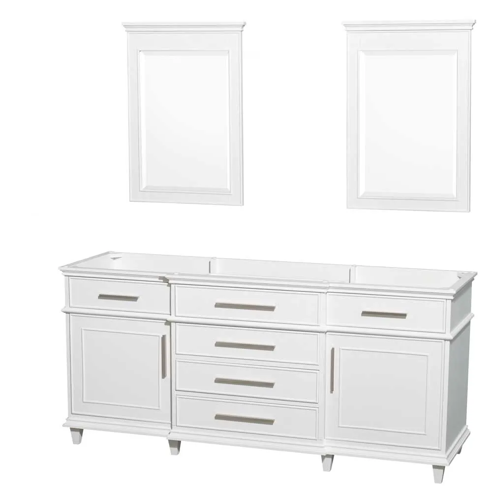 Berkeley 72 Inch Double Bathroom Vanity in White