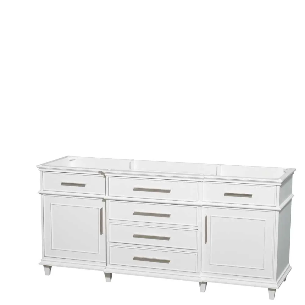 Berkeley 72 Inch Double Bathroom Vanity in White