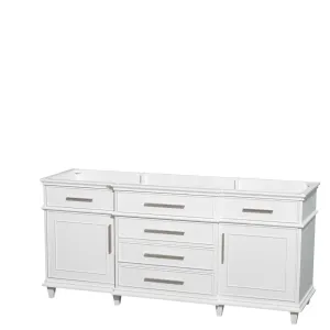 Berkeley 72 Inch Double Bathroom Vanity in White