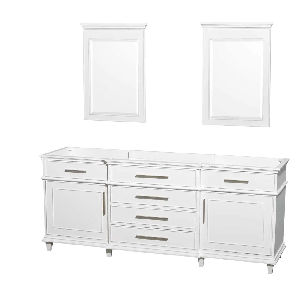 Berkeley 80 Inch Double Bathroom Vanity in White