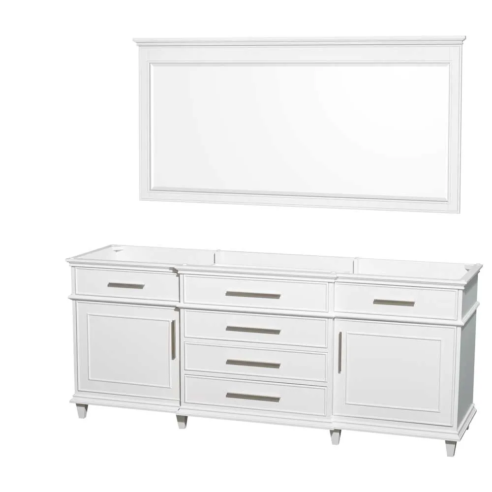 Berkeley 80 Inch Double Bathroom Vanity in White