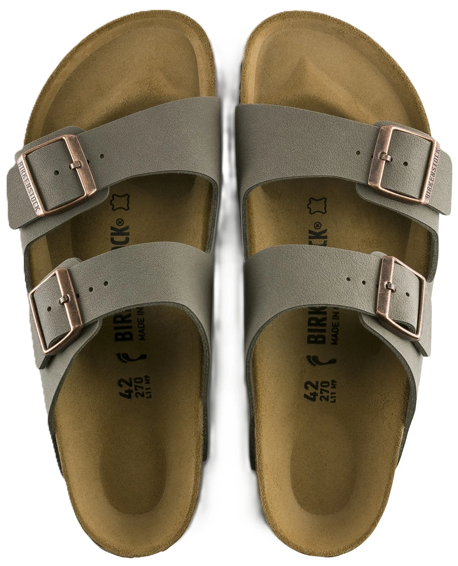 Birkenstock Arizona Sandals - Stone Birkibuc | Comfortable Cork Footbed
